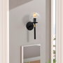 Opviq Gondol - 3042 Lámpara de pared negra con tapa de cristal